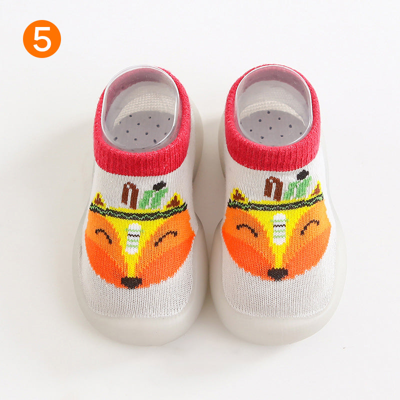 Antislip babyslofjes met dierenpatroon