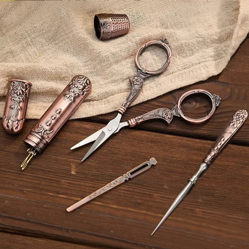 Europese antieke vintage naai dozen set