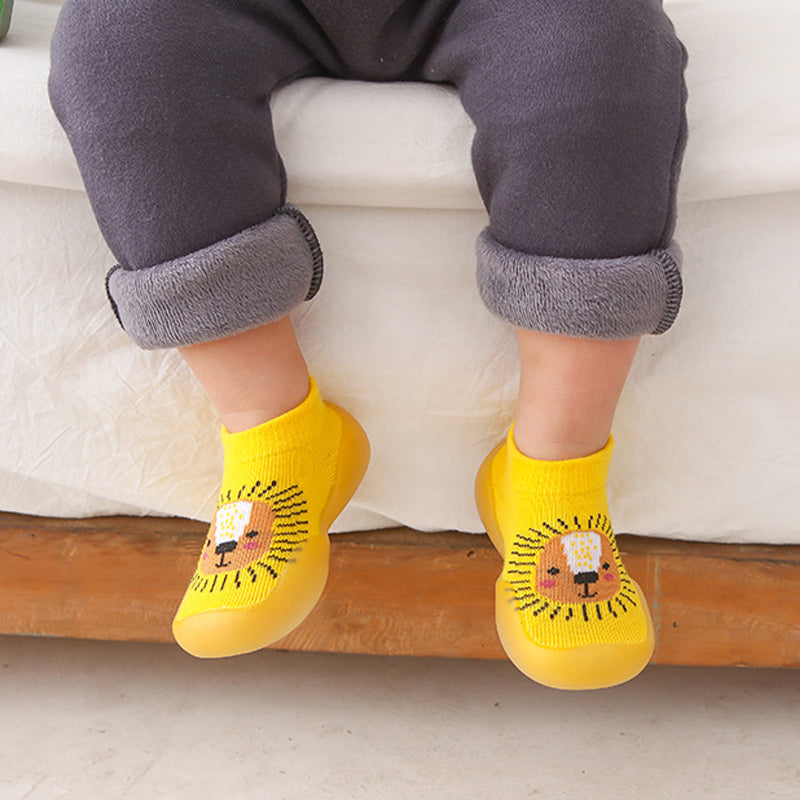 Antislip babyslofjes met dierenpatroon