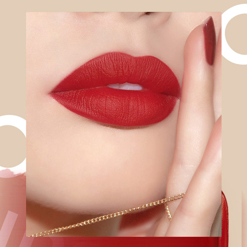Fluwelen matte lippenstiftset met glamourketting zakje