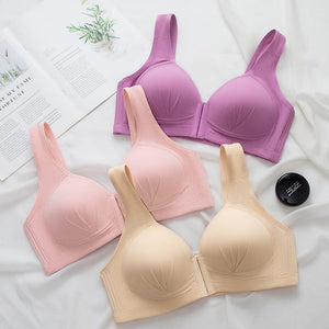 Plus size voorsluiting elastische push-up comfort bh