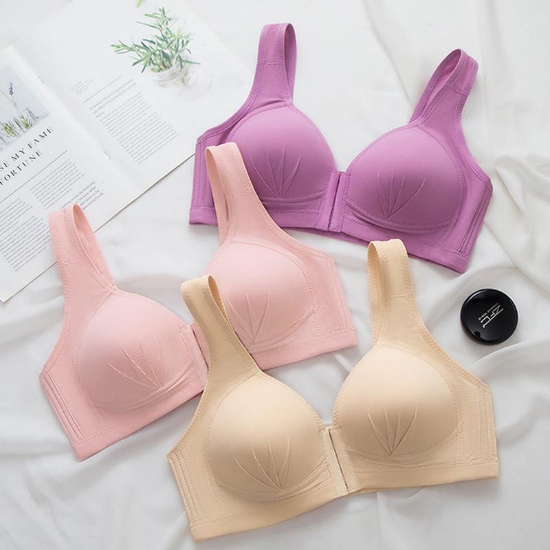 Plus size voorsluiting elastische push-up comfort bh