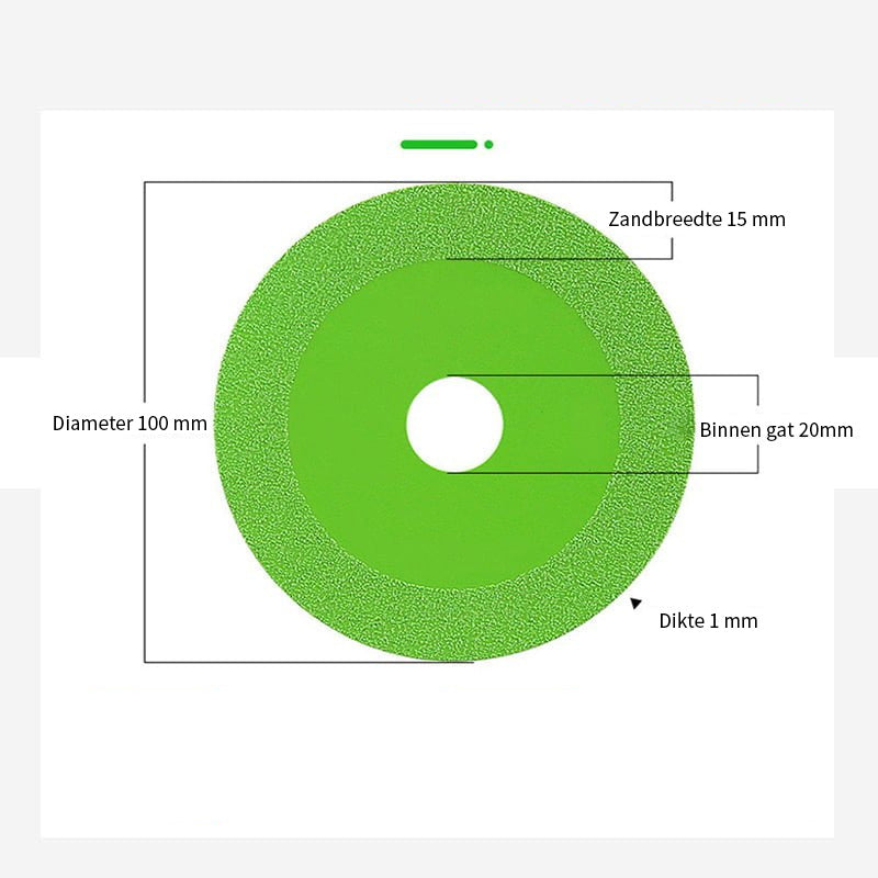 Glasdoor slijp schijf