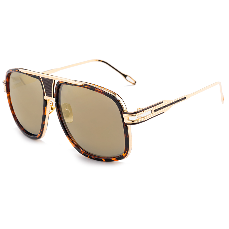 Vintage metalen zonnebril met groot montuur