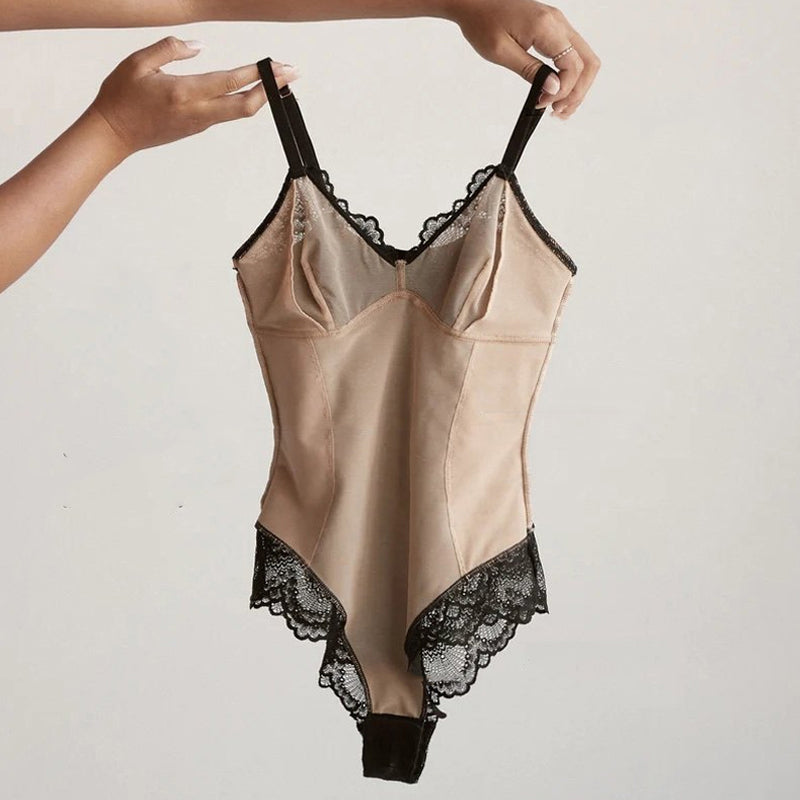 Sexy kanten buikcontrole bodysuit