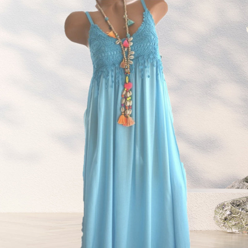 Hemdjurk in effen kleur met kant