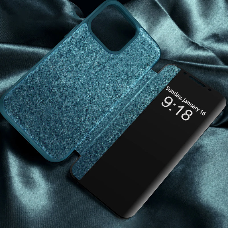 Business Series View Window Flip Folio lederen hoes