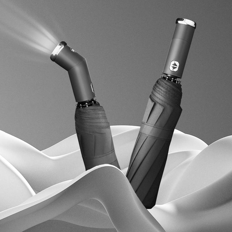 💥Vroege Kerstmis Verkoop - 💥 Winddichte LED Zon & Regen Paraplu