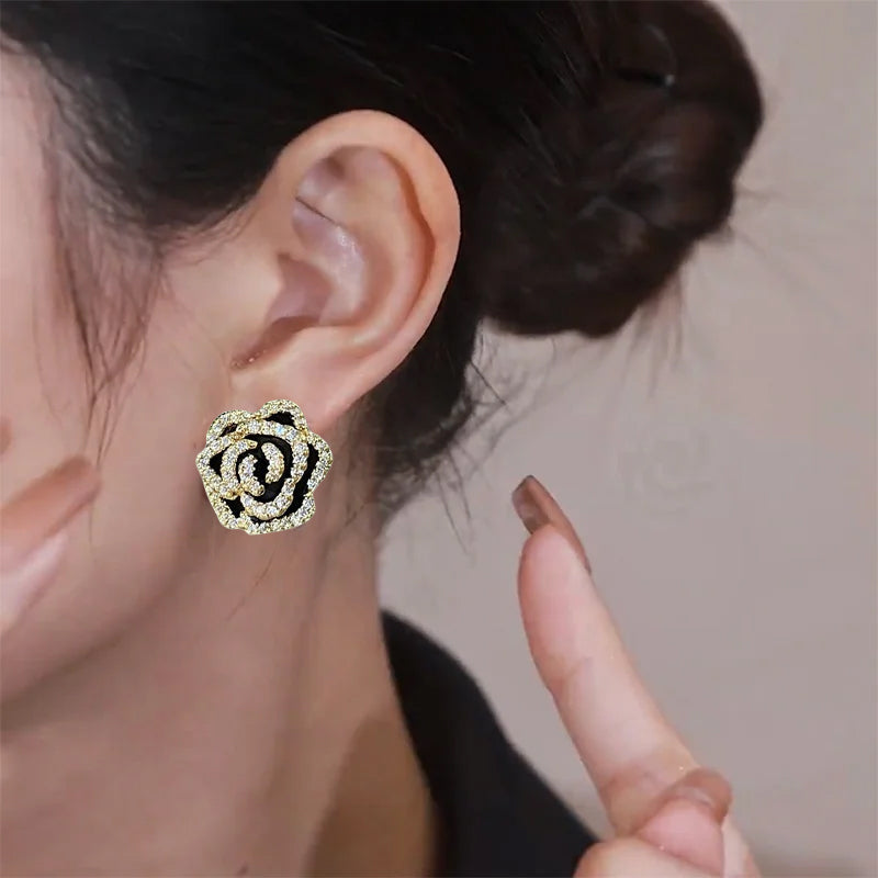 Vintage Elegante Camelia Oorbellen