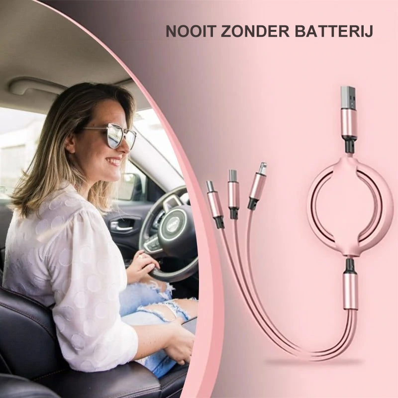 3 in 1 Mobiele Oplaadkabel