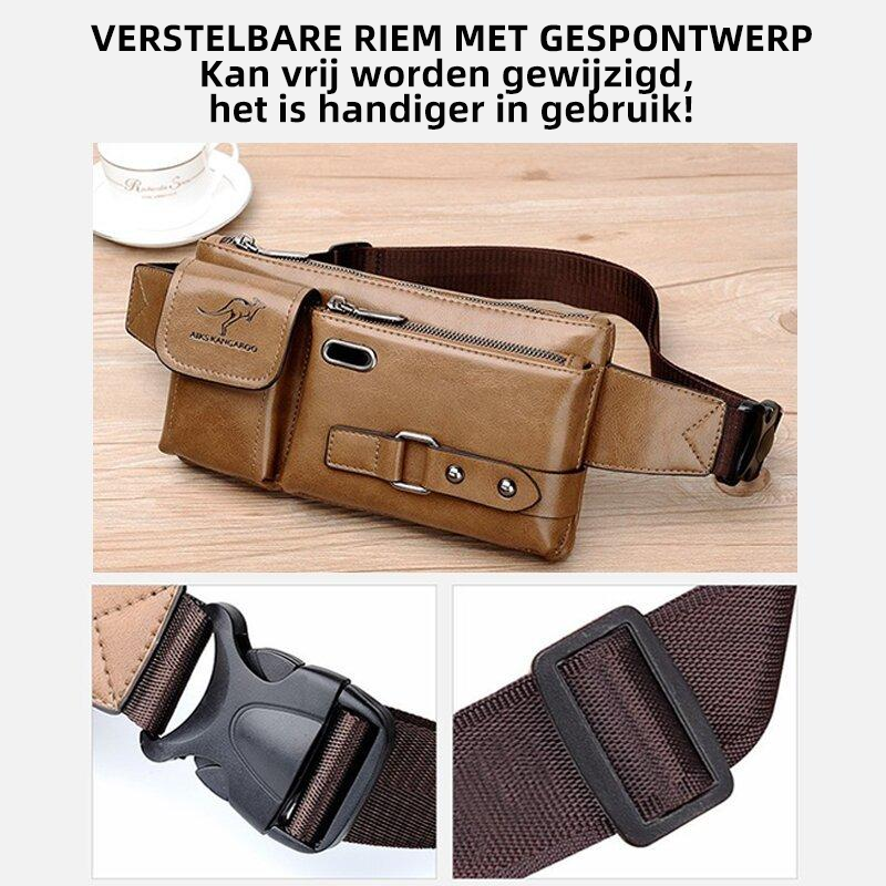 Schoudertas van echt leer voor heren