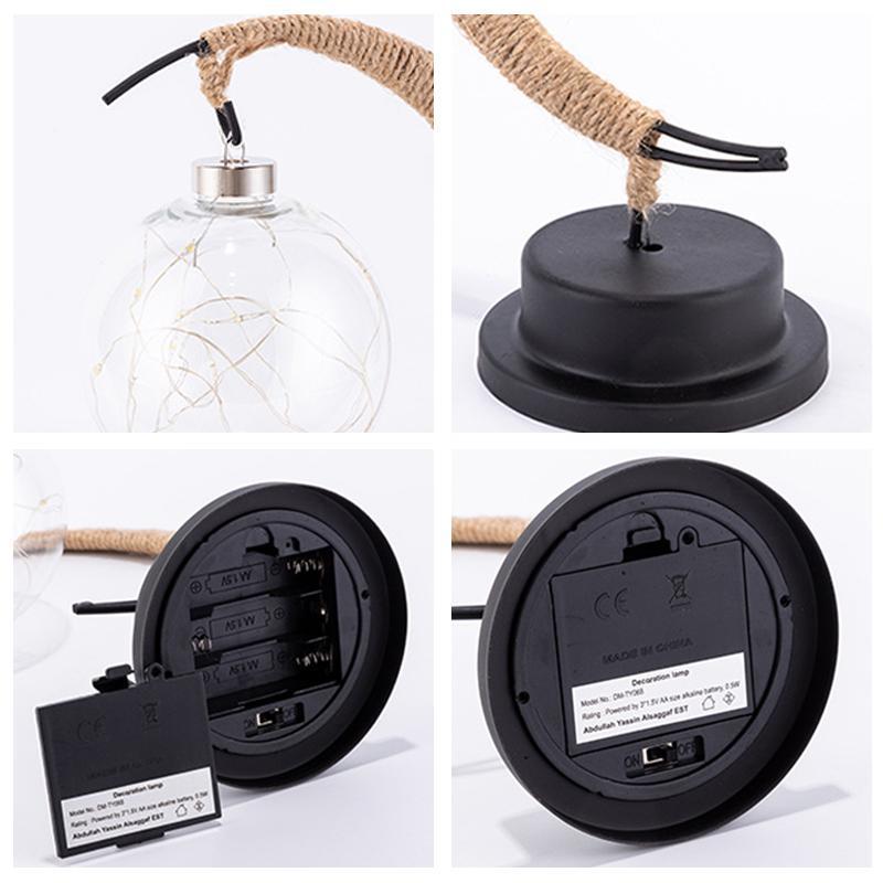 Handgemaakte Twine Rattan Bal LED Maanvormige Lamp