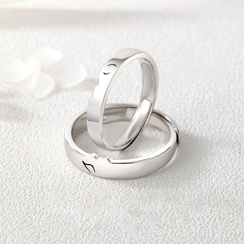 One Kiss Sterling Silver Couple Rings Valentijnsdag Cadeau gids