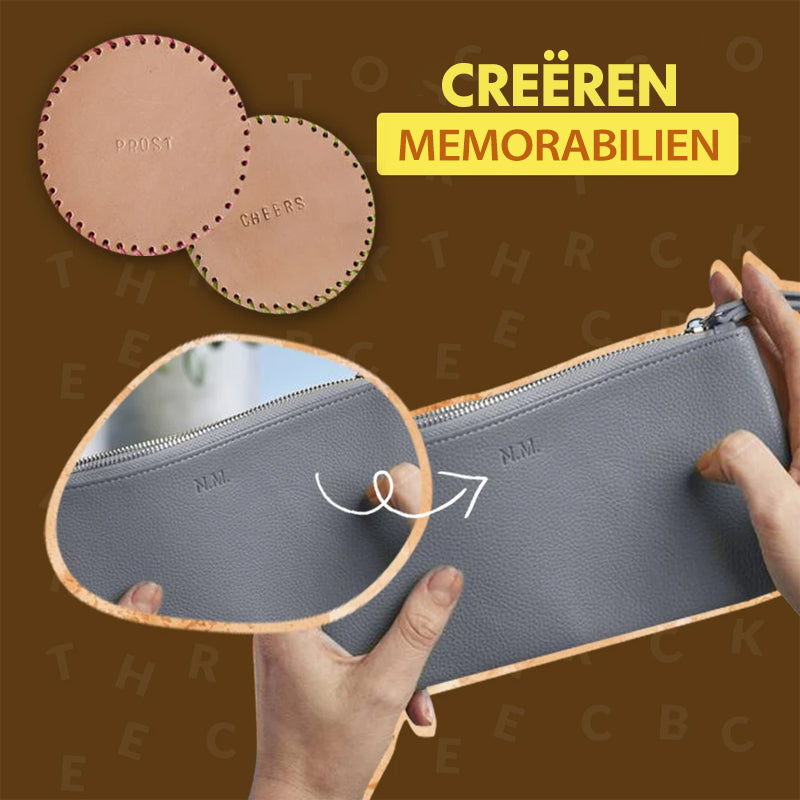 Leer Plastic Embossing Stempel Pons Set