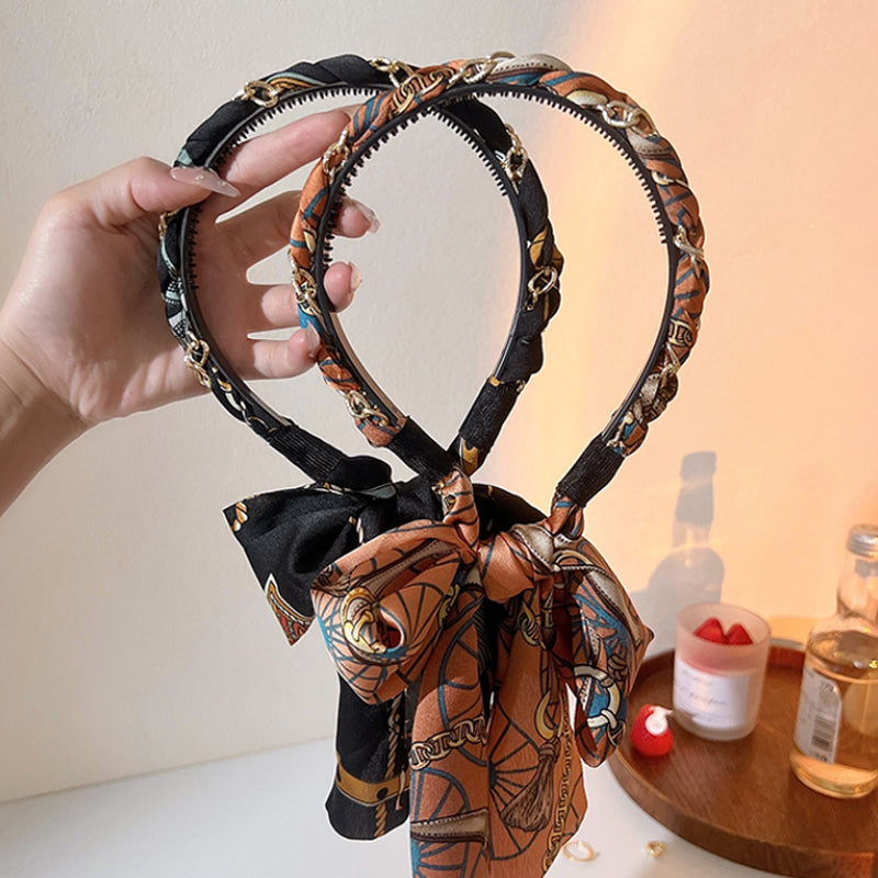 Retro hoofdband met lang lint