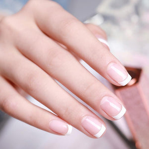 Glue-On French Manicure Nails Kit (100 stuks)