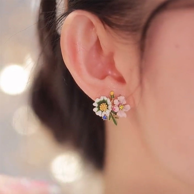 Daisy Flower asymmetrische oorbellen