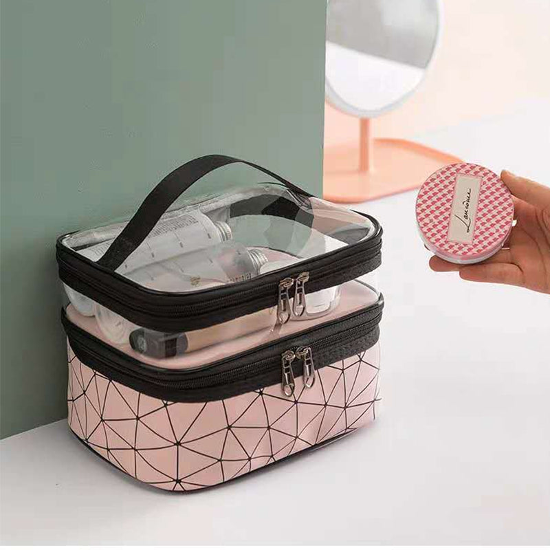Dubbellaagse make-up tas