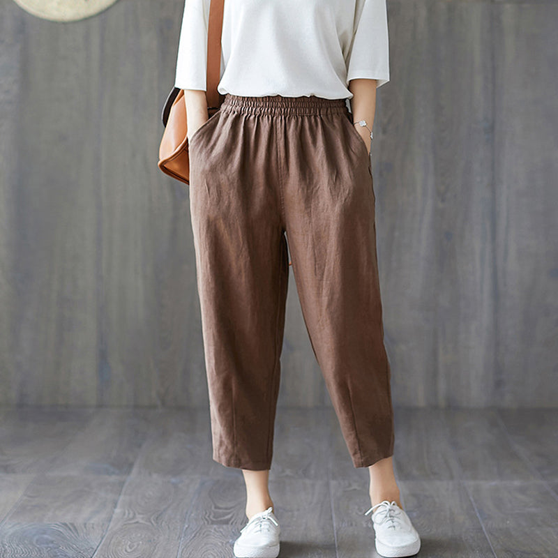 harem cropped casual broek