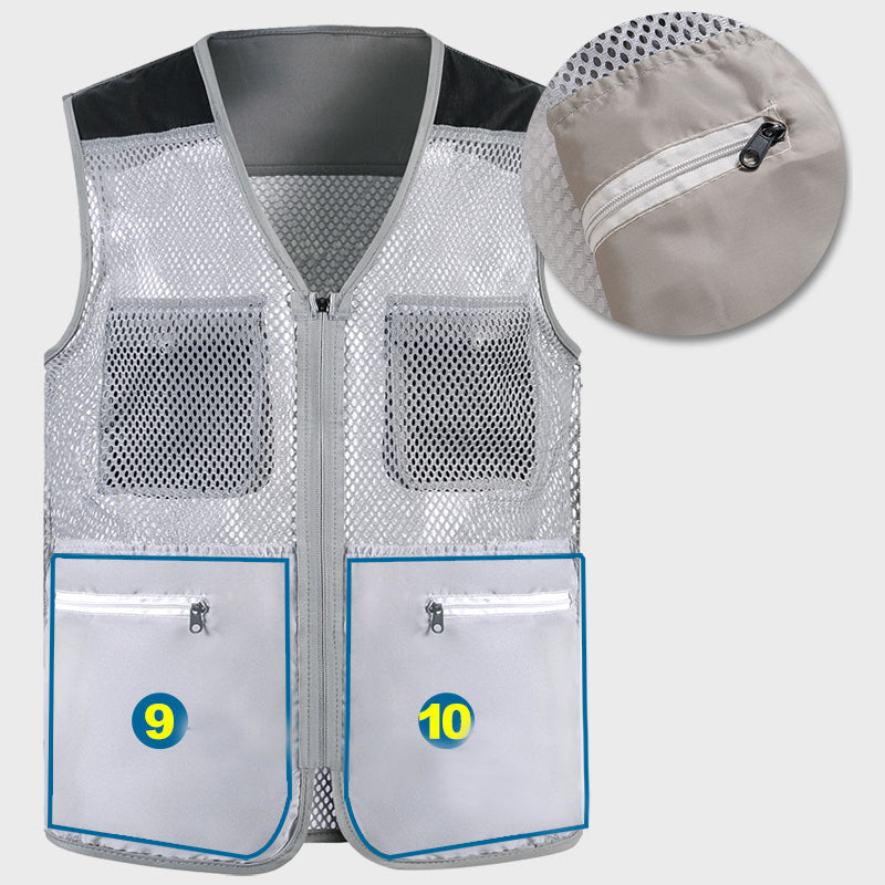 Zomers outdoor multi-pocket mesh vest