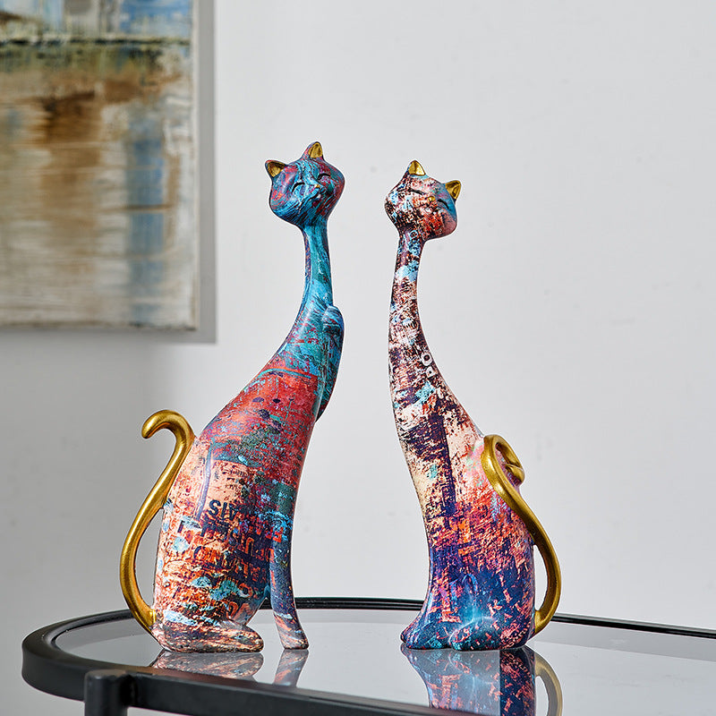 Kat Lover Standbeeld Ornament Artistiek Creatief Cadeau