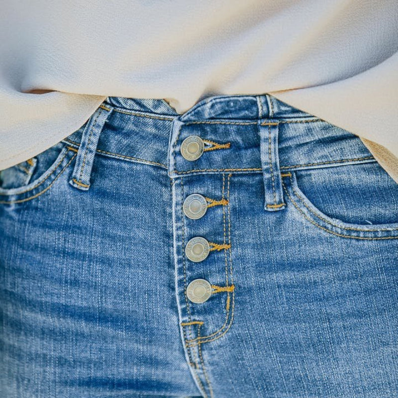 Vintage jeans met hoge taille en wijd uitlopende pijpen uit de jaren 70