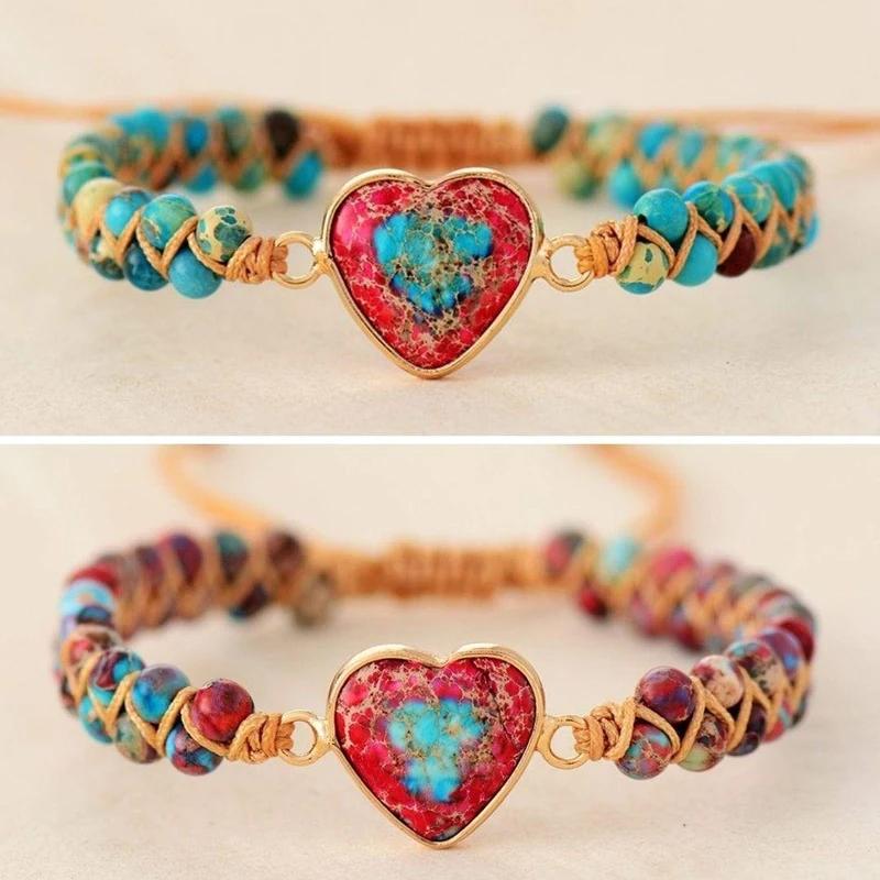 Hartstochtelijk hart jasper armband