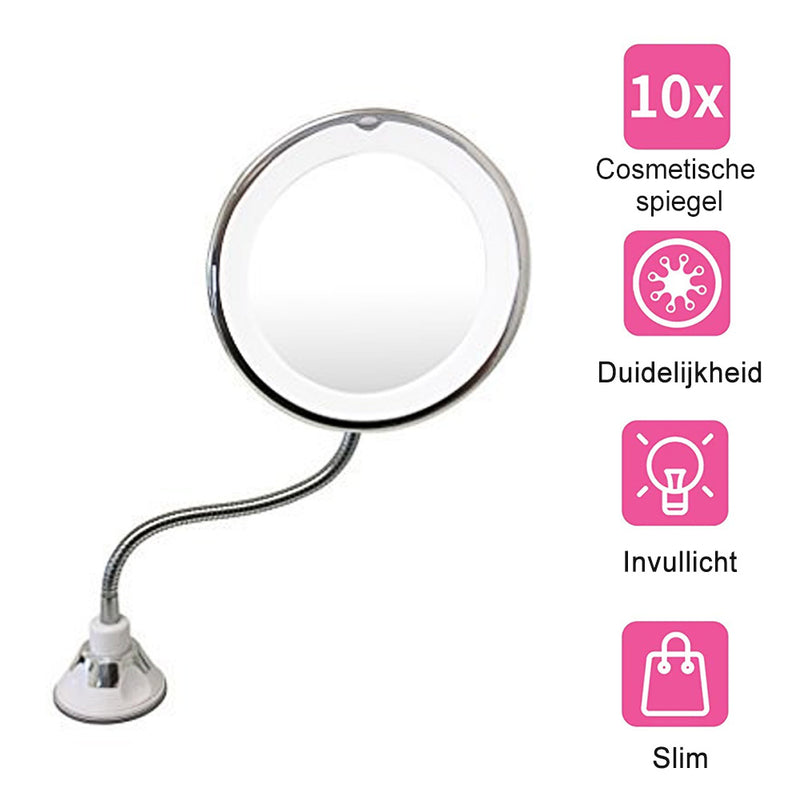 Vergrotende make-upspiegel met LED-licht