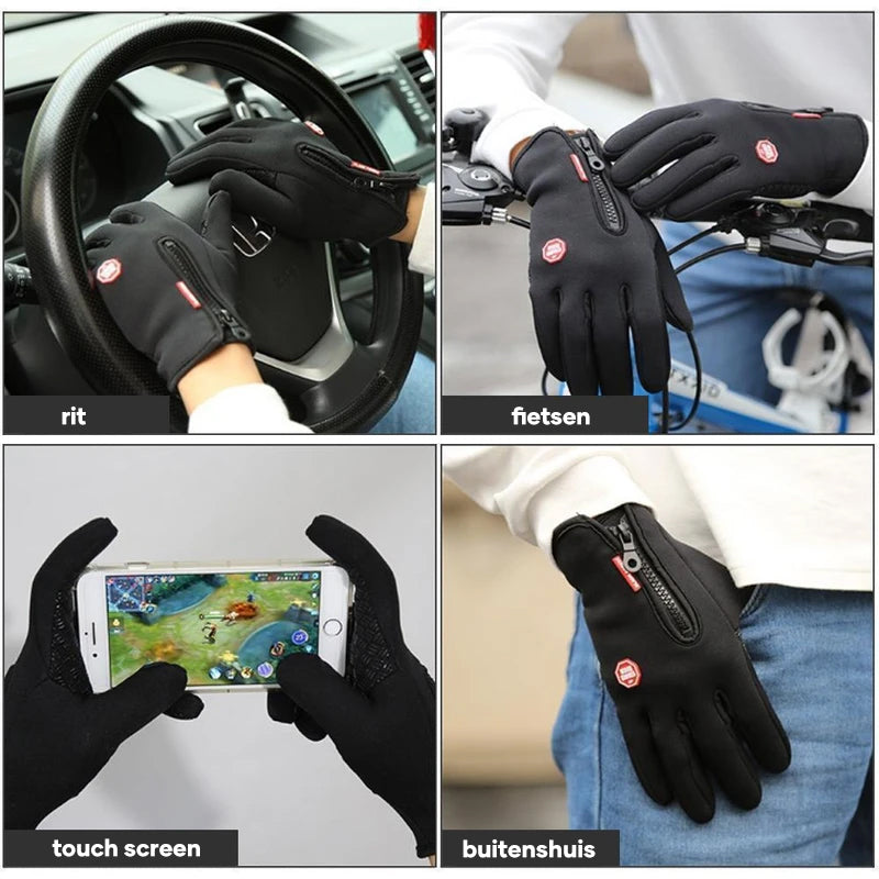 Winddichte thermische handschoenen met touchscreen
