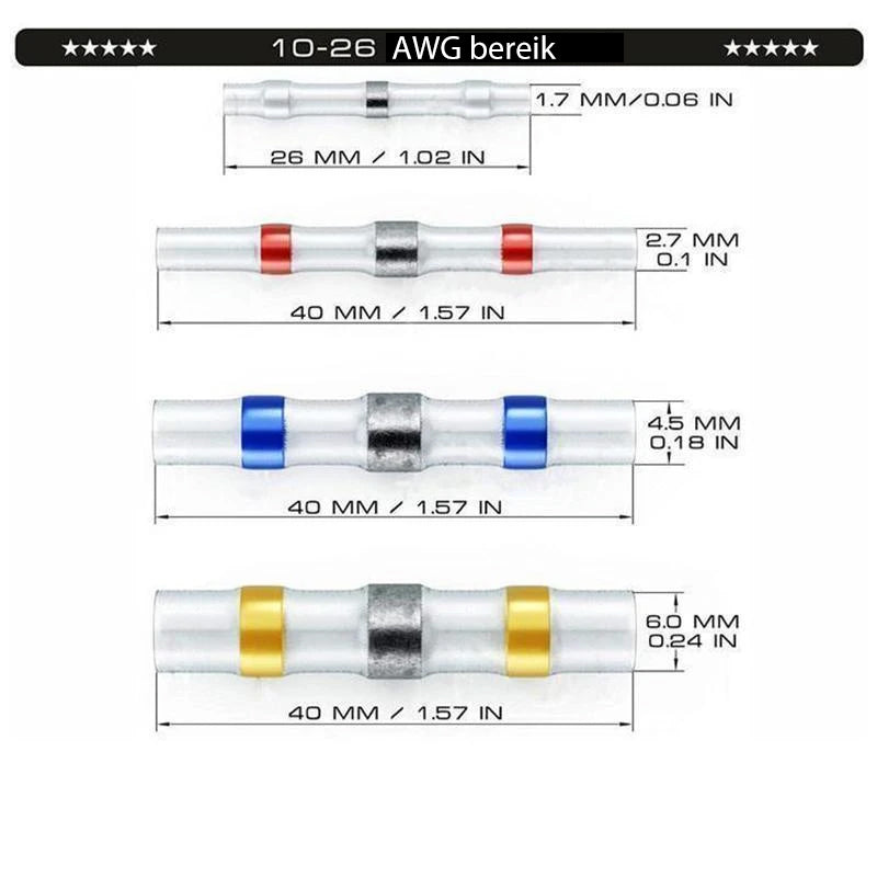 Nieuwe waterdichte soldeerdraadconnectoren