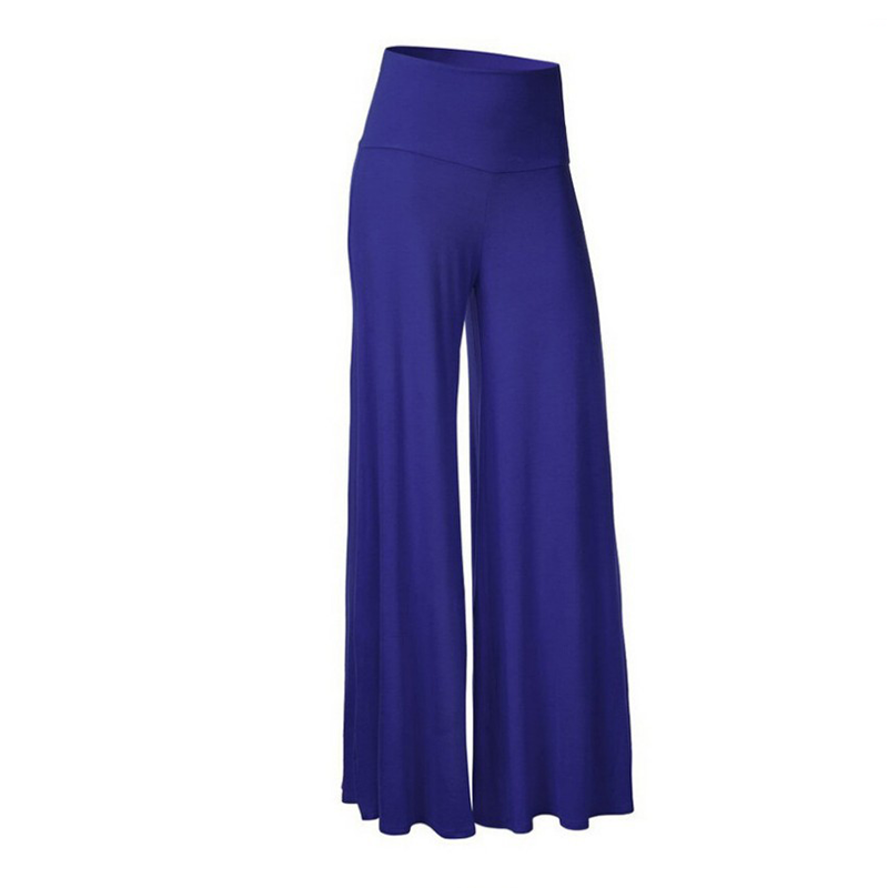 Casual gedrapeerde broek met hoge taille en wijde pijpen