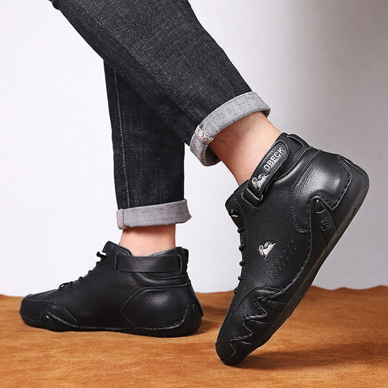 Handgemaakte hoge laarzen met klittenband