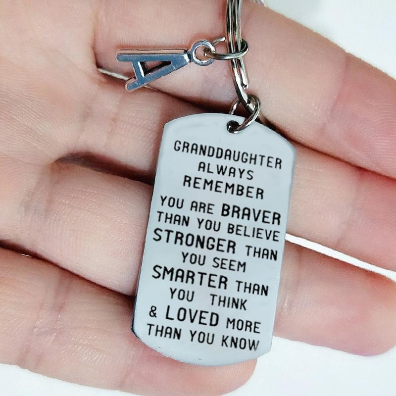 Aan mijn kleinzoon kleindochter zoon dochter  gespersonaliseerde geschenk sleutelhanger