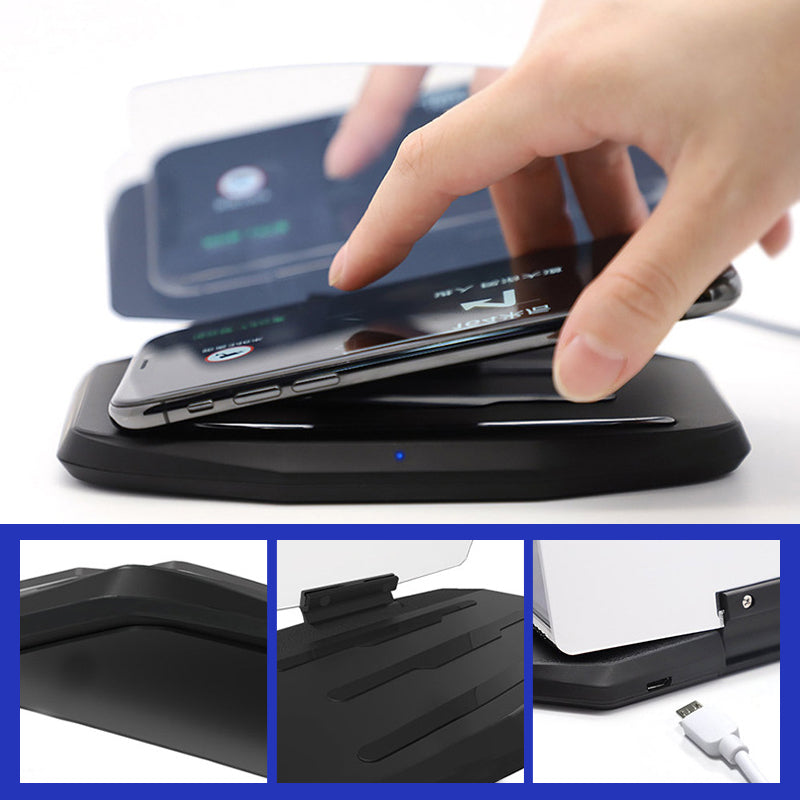 HUD-navigatieprojector met draadloos opladen