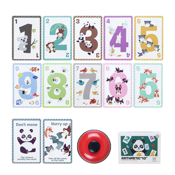 Sank rekenkundige "10" kaarten voor kinderen