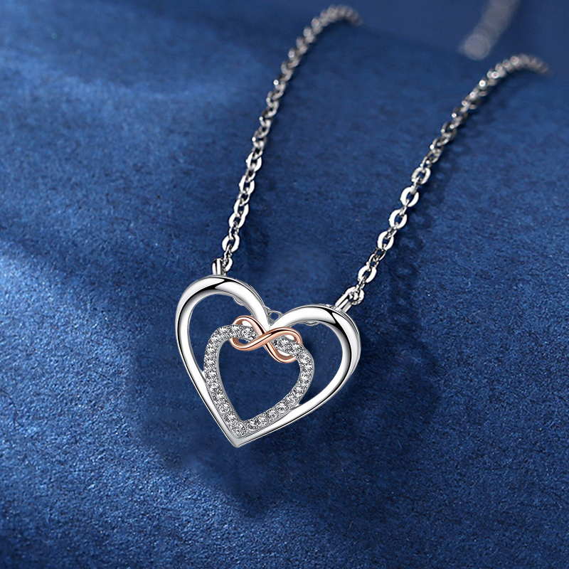 Twee harten Infinity ketting