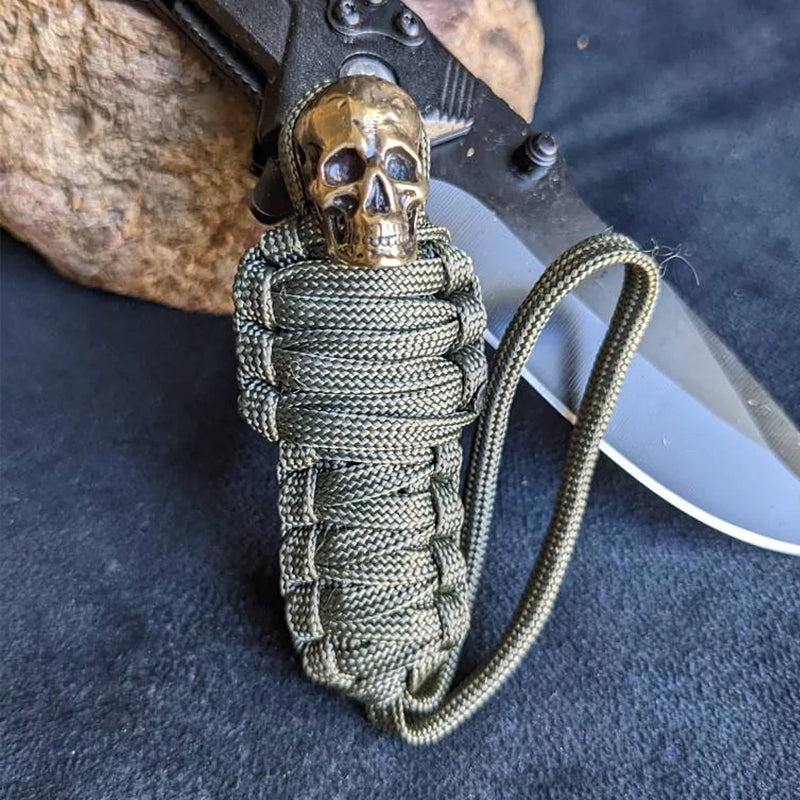 Paracord Sleutelhanger Mummie Messing Schedel