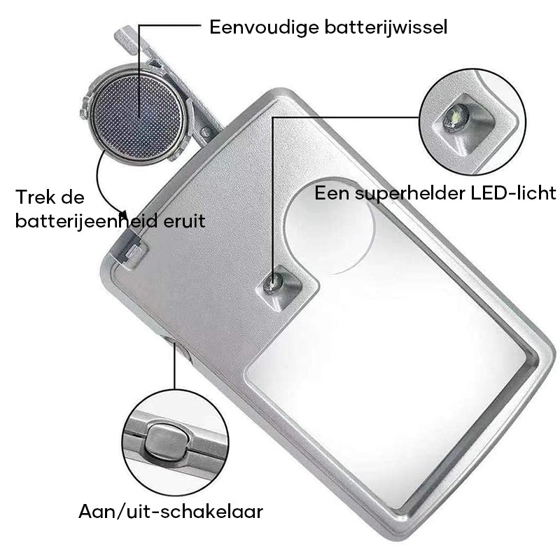 LED-kaarttype vergrootglas voor lezen