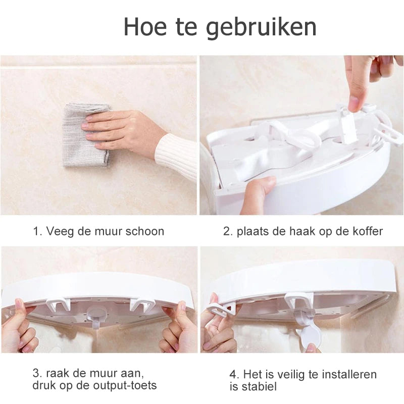 Multifunctionele hoekplank zonder schroeven