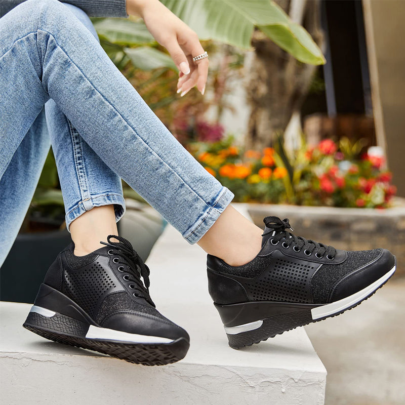 Wedge-sneakers met hoge hak voor dames