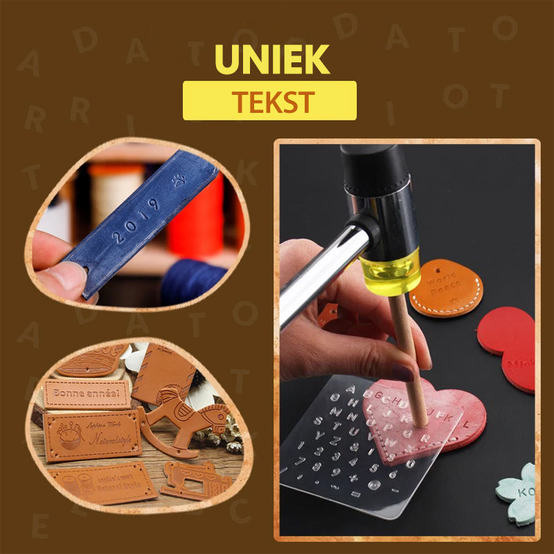 Leer Plastic Embossing Stempel Pons Set