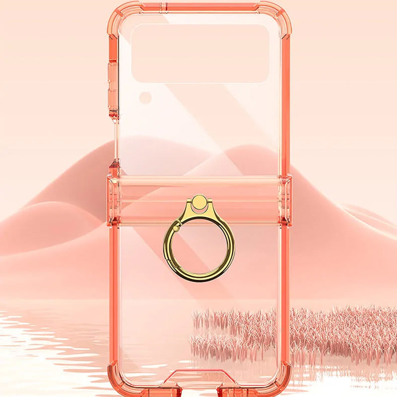 Zachte doorzichtige hoes met ring voor Samsung Galaxy Z Flip4