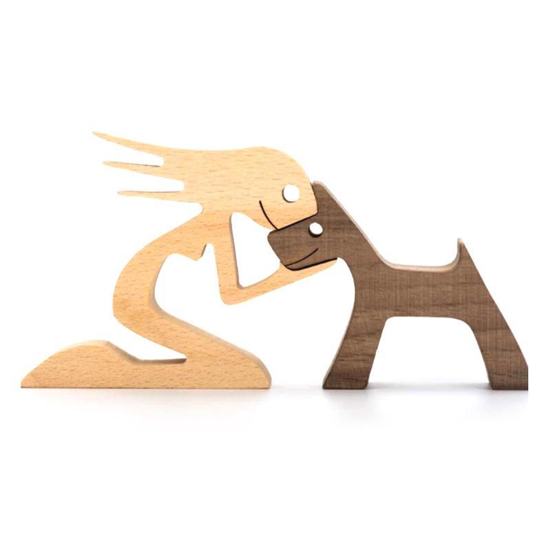 Dierenliefhebber - Tafelornamenten met houten sculptuur