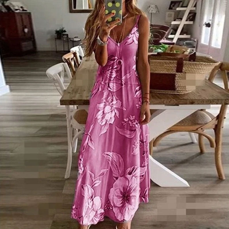 Maxi-jurk met bohemien mouwen en bloemenprint