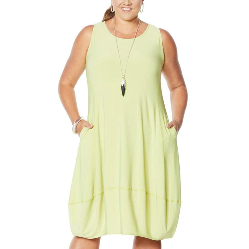 Mouwloze jurk van mat jersey