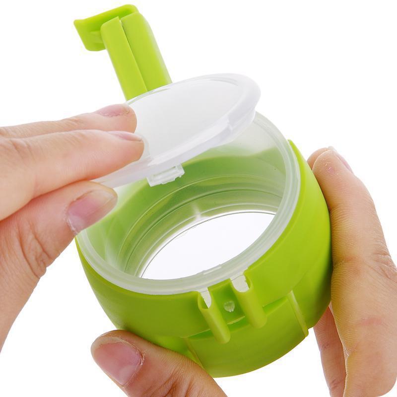 Afdichten van voedselclips met dop