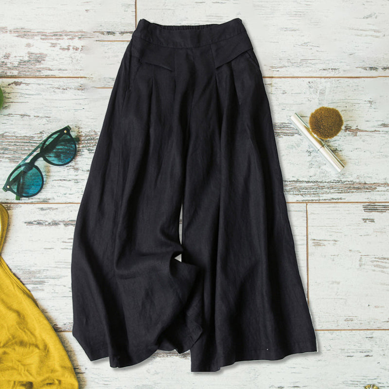 Dames casual losse katoenen linnen wijde pijpen