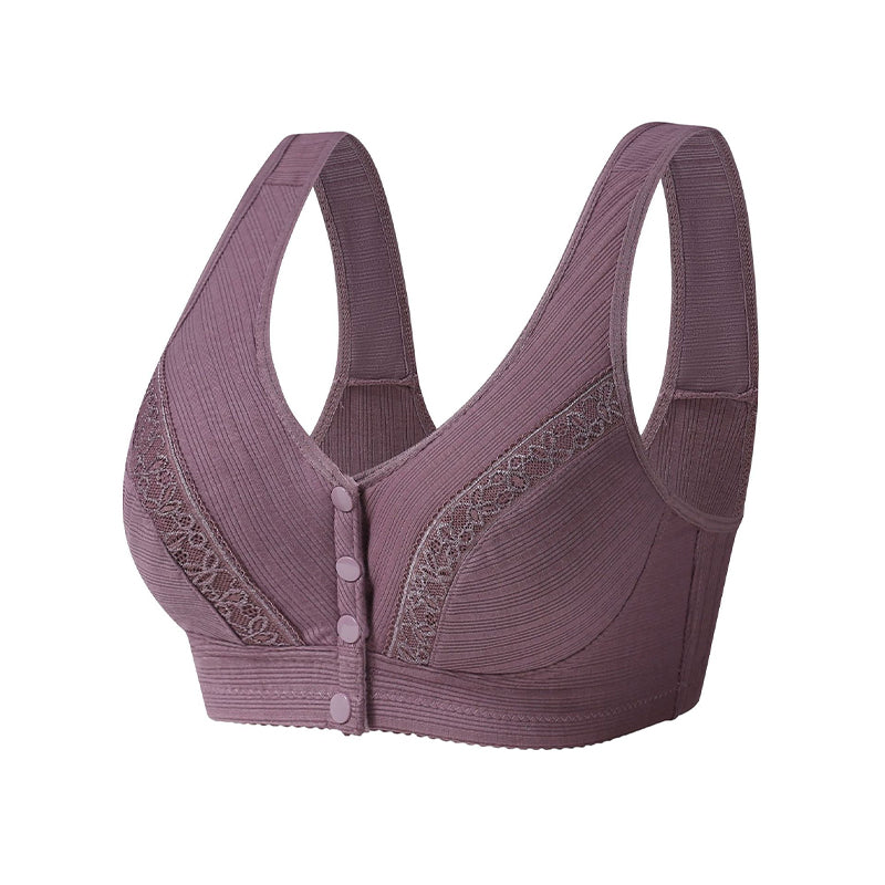 Comfortabele katoenen bh met gesp aan de voorkant