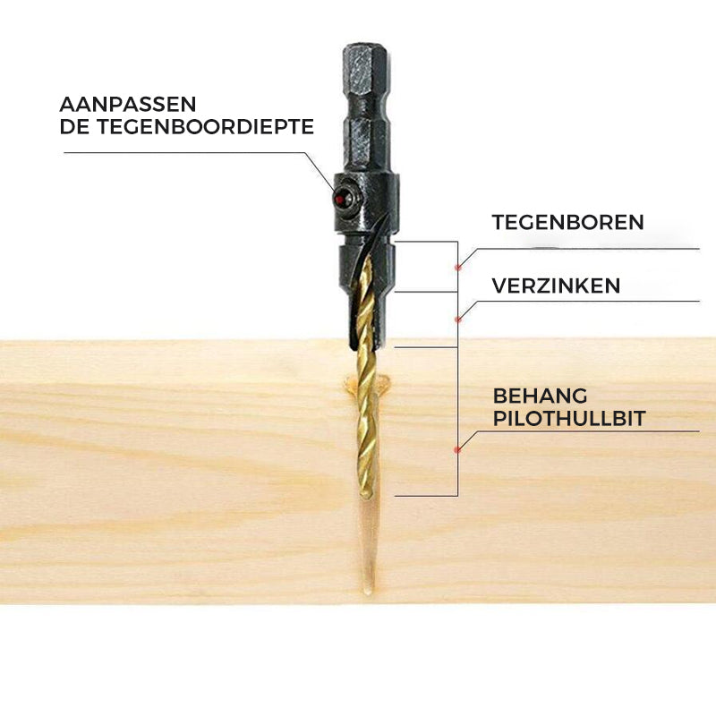 Verzinkboren (set van 5)