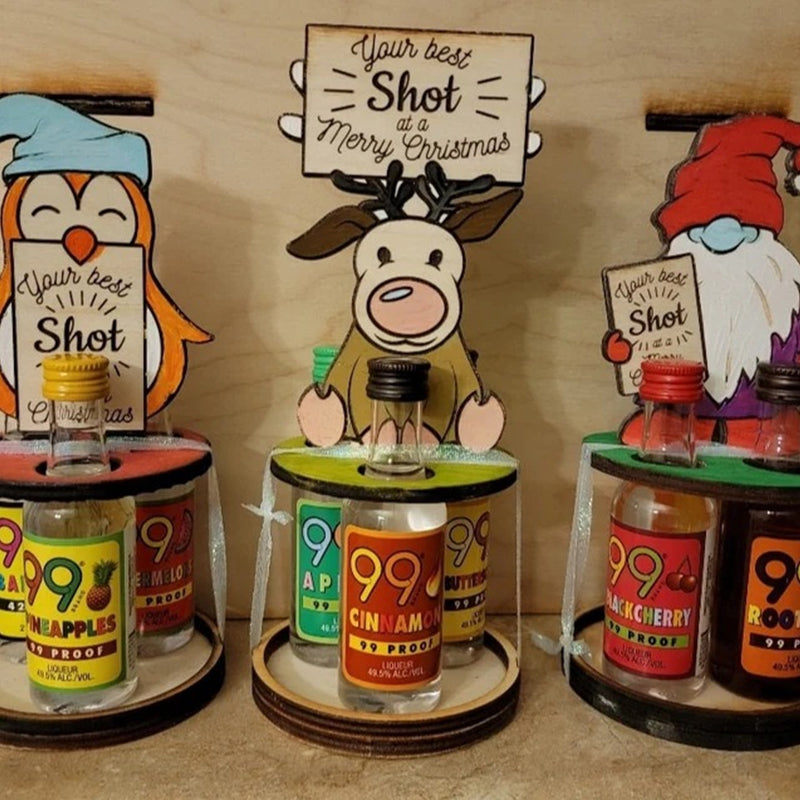 Kerst mini-wijnfleshouder